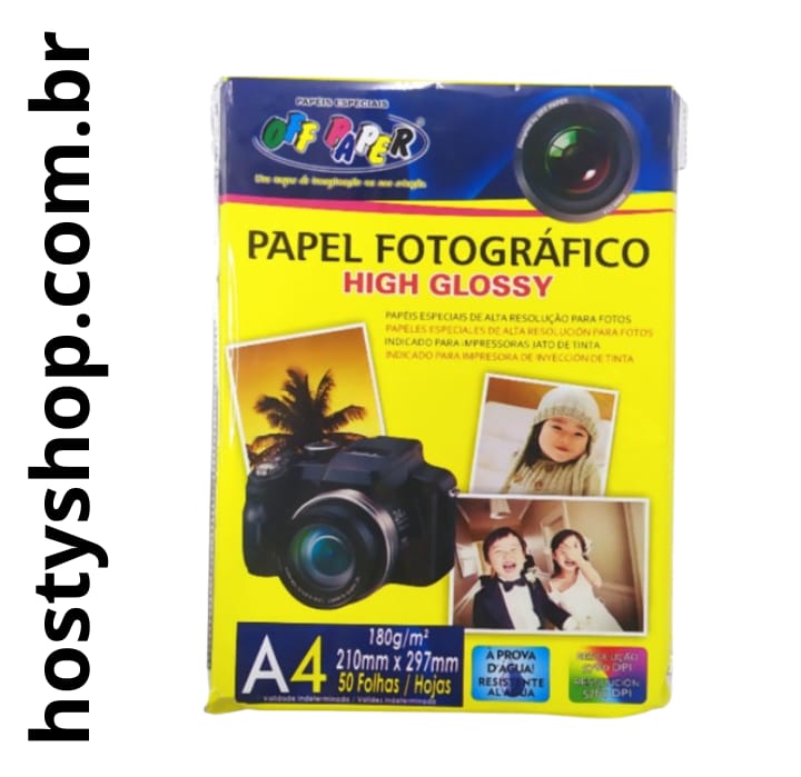 Papel Fotográfico Off Paper A4 50 Folhas High Glossy 180g 